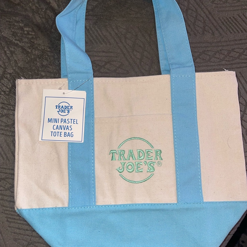 Trader Joe's Mini Pastel Canvas Tote Bag